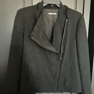 Vince weight tweed moto asymmetric zipper jacket size Small
